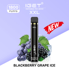 O sabor novo chega IGET XXL 1800 SOPRA gelo da uva da amora-preta da capacidade 7ml