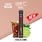 IGET XXL 1800 sopra capacidade descartável Juice Flavors Vape Pen Device o mais atrasado de Vapes 7ml