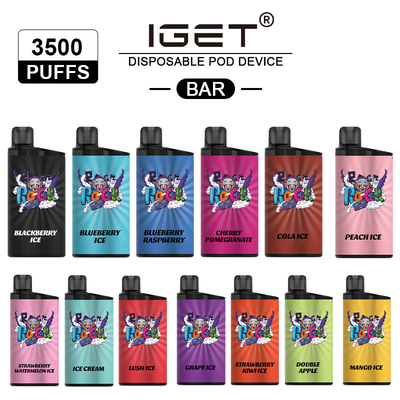 Sopros descartáveis de envio rápidos da barra 3500 do dispositivo IGET de Vape