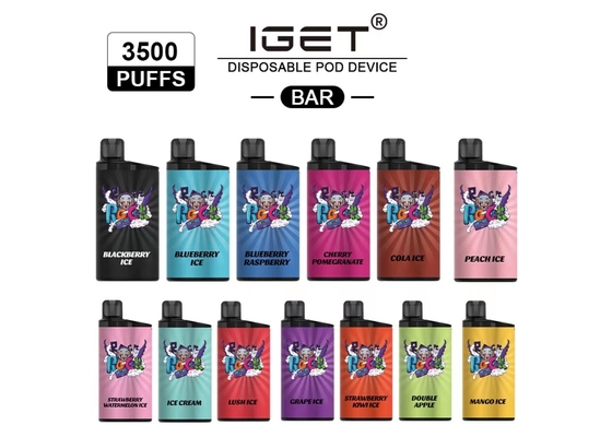 Da Líquido-capacidade misturada dos sabores 12ml do fruto do gelado 20 da baga dos sopros da barra 3500 de IGET pena descartável do vape