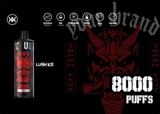 Da energia recarregável descartável da pena 17ml de EPOD o E-cigarro máximo 8000 Vape sopra gosto suculento da nicotina de 5%
