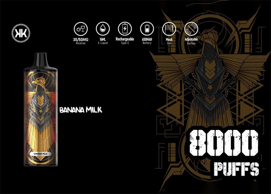 16ml 8000 energia descartável recarregável do dispositivo KK dos sopros 650mah Vape máxima