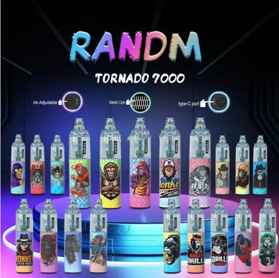 Sopros líquidos do furacão 7000 de 14ML E Vapes RandM com luz de Mesh Coil And RGB