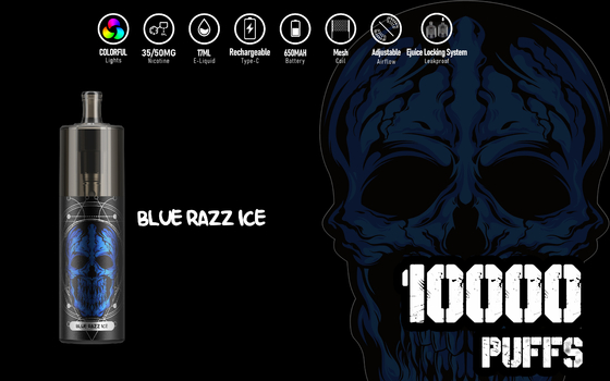 A janela visível RGB de Ypod/KK ilumina 10000 sopros 5% 50mg Nic Salt 17ml Vape descartável
