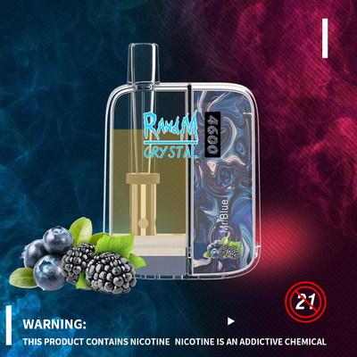 RandM Crystal 4600 Puff cigarros eletrônicos descartáveis ​​10 ml cápsula com bobina de malha