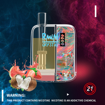 RandM Crystal 4600 Puff cigarros eletrônicos descartáveis ​​10 ml cápsula com bobina de malha