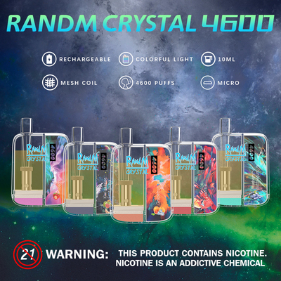 Sopros Vape superior Pen Disposable Nic Salt do cristal 4600 de 10ML RandM 12 sabores