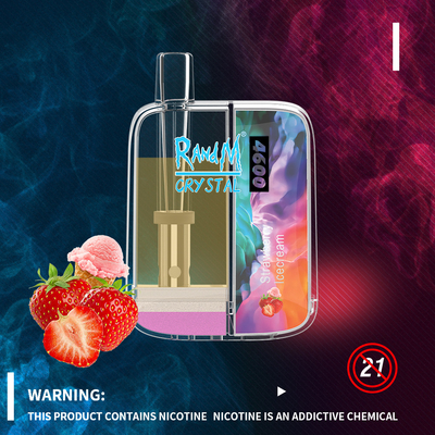 RandM Crystal Chargeable 12 Vape preenchido sabores Pen Disposable Cigarette 4600 sopra