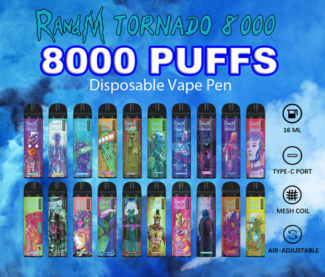 Gelo da uva do furacão de RANDM sabores eletrônicos de fumo do cigarro 31 do vapor de 16 ML