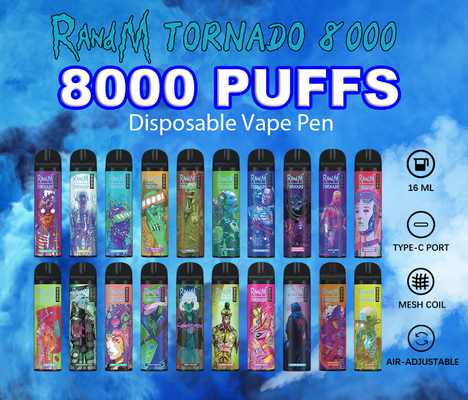 Gelo da uva do furacão de RANDM sabores eletrônicos de fumo do cigarro 31 do vapor de 16 ML