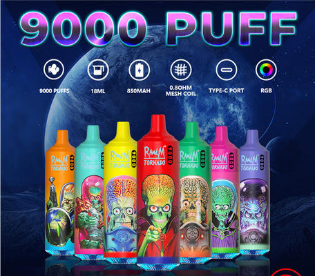 2023   100% de venda superior quente de Vape do furacão de RandM 9000 do   dos produtos novos