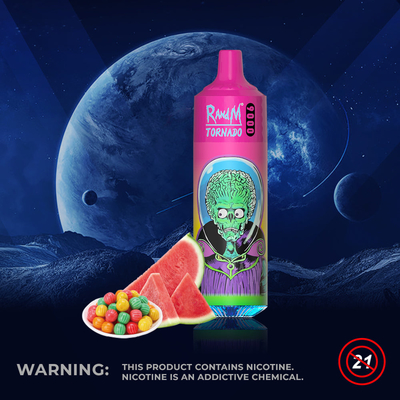 A vagem lisa Vape de RandM do líquido do sopro E do furacão 9000 encerra a pena luxúria do atomizador do gelo de 18 ml