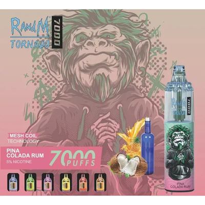 Sabor suave Fumot RandM Mesh Coil Tornado Vape 7000 Puffs Ajuste de ar