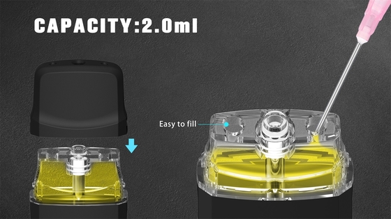 2 vagem descartável recarregável da pena 280mAh da resistência CBD Vape da abertura 1.4ohm do ml 4*2.0 milímetro
