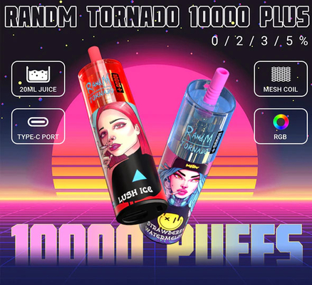 5% de nicotina 20 ml de capacidade líquida suco de gelo de frutas saboroso 14 sabores Fumo Tornado 10000 pufes mais vaporizador descartável