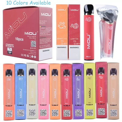 Cigarros líquidos eletrônicos descartáveis dos sopros de Miou Vape da nicotina de 5% 1500