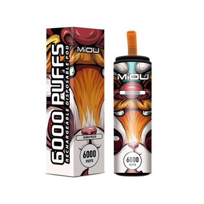 nicotina descartável recarregável do sopro 5% de 650mAh Vape Miou 6000