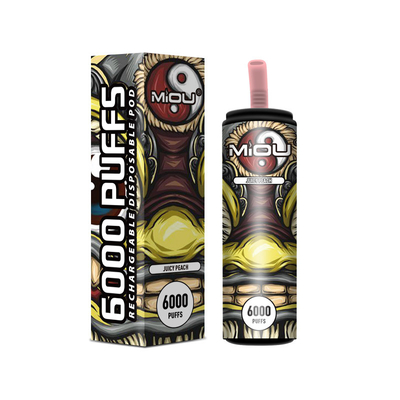 nicotina descartável recarregável do sopro 5% de 650mAh Vape Miou 6000