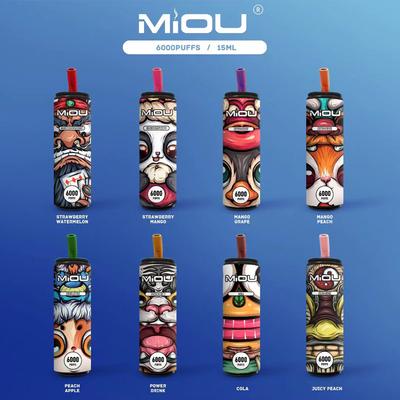 nicotina descartável recarregável do sopro 5% de 650mAh Vape Miou 6000