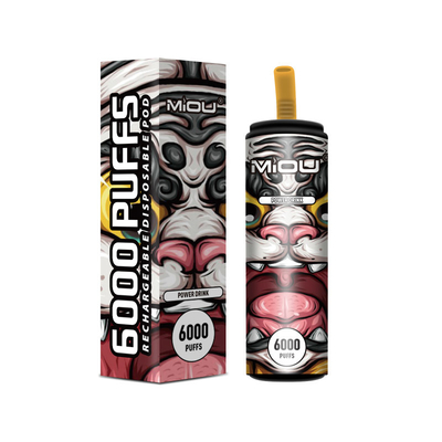 nicotina descartável recarregável do sopro 5% de 650mAh Vape Miou 6000