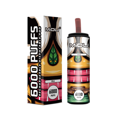 nicotina descartável recarregável do sopro 5% de 650mAh Vape Miou 6000