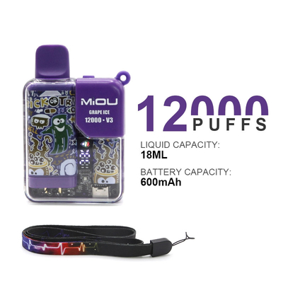Venda Quente Miou V3 20 Sabores Display Disponível Vape 12000 Puffs Nicotina E Cig Vape