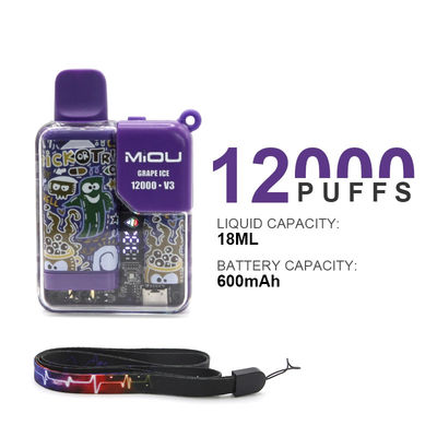Venda Quente Miou V3 20 Sabores Display Disponível Vape 12000 Puffs Nicotina E Cig Vape