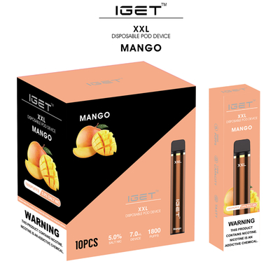 O xxl 100% 1800 originais de Iget da fábrica de China diretamente sopra pena descartável do vape