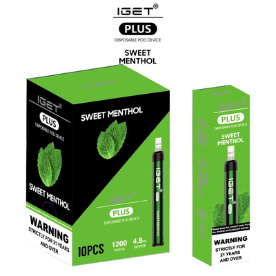 Sopros eletrônicos descartáveis 4.8ml Iget da pena 1200 do cigarro da qualidade superior mais Vape descartável