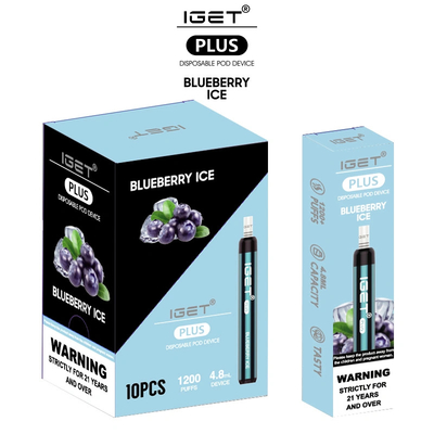 Iget mais o cigarro eletrônico dos sopros múltiplos dos sabores 1200 vaporiza 4.8ml Vape Pen Disposable