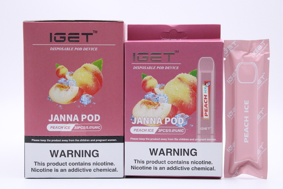 Sopros eletrônicos descartáveis por atacado 1.6ml Iget Janna Disposable Vape da pena 450 do cigarro