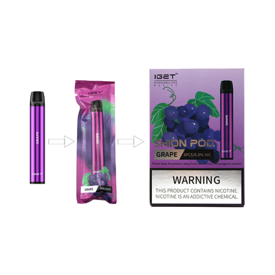 Pena descartável eletrônica de alta qualidade dos sopros 2.4ml Iget Shion Vape do cigarro 600