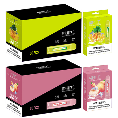 280mah Watermelom IGET Vape JANNA Vape Pen descartável 450 sopros
