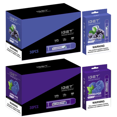 280mah Watermelom IGET Vape JANNA Vape Pen descartável 450 sopros