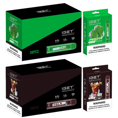 280mah Watermelom IGET Vape JANNA Vape Pen descartável 450 sopros