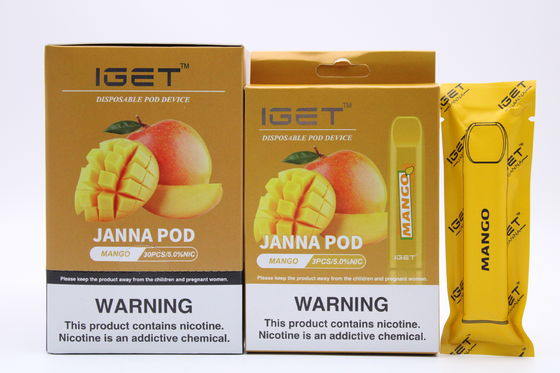 Pena eletrônica de IGET JANNA 1.6ml Vape, cigarro líquido de 450 sopros E