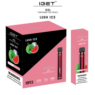 1800 cigarro descartável da vagem E do atomizador dos sopros 7ml XXL IGET Vape