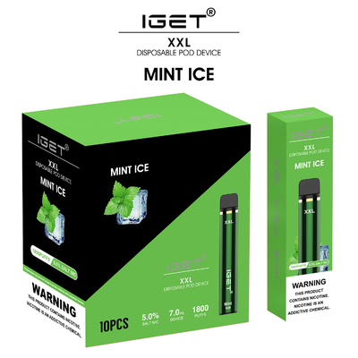 Vagem portátil Vape do sopro autêntico de Iget 1800, pena de fumo do atomizador de 7ml XXL
