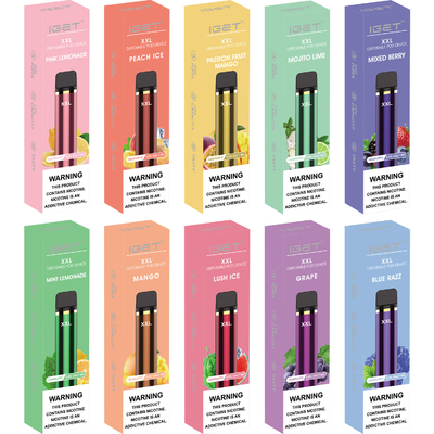 Vagem portátil Vape do sopro autêntico de Iget 1800, pena de fumo do atomizador de 7ml XXL