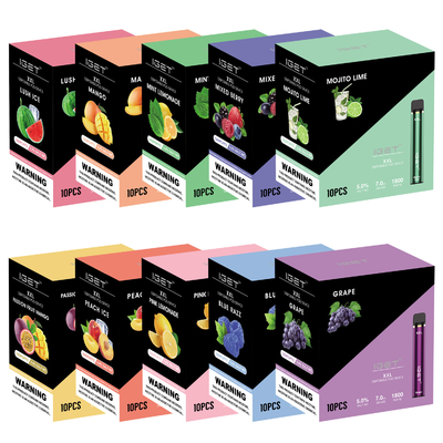 100% IGET original XXL 1800 sopra sabores Rich Colorful Disposable Vape Pen do fruto múltiplo