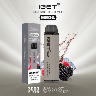 8 cores refrigeram sopros MEGA de Nic Salt Disposable Vape IGET da hortelã 3000