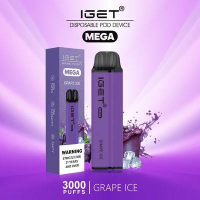 O sopro MEGA de Iget 3000 coloriu o fumo de Vape, cigarros feitos sob encomenda eletrônicos do vapor