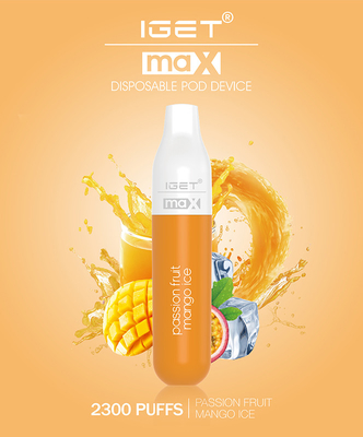 2300f IGET MAX Flat Pod Vape Pen, sistema portátil da vagem da manga 8ml