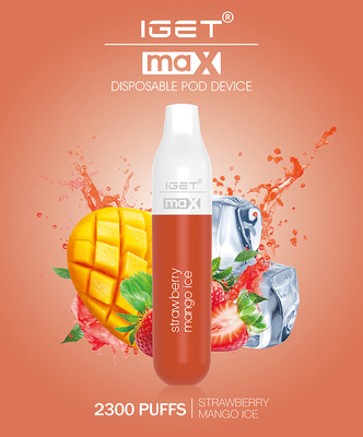 2300f IGET MAX Flat Pod Vape Pen, sistema portátil da vagem da manga 8ml