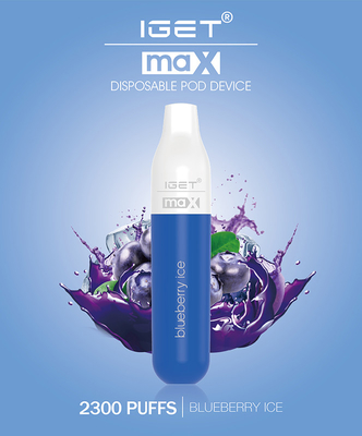 2300f IGET MAX Flat Pod Vape Pen, sistema portátil da vagem da manga 8ml