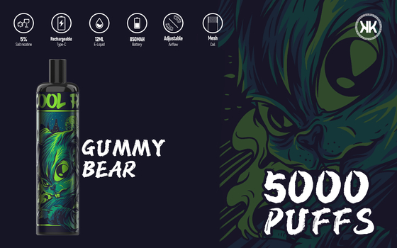 sabores múltiplos Vape 5000Puffs E dos charutos descartáveis de 850mAh EPOD