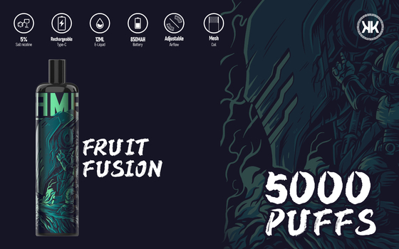 sabores múltiplos Vape 5000Puffs E dos charutos descartáveis de 850mAh EPOD