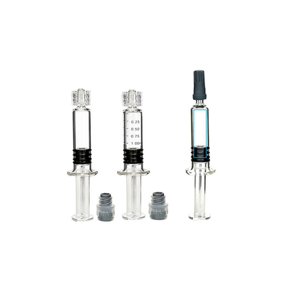 Seringa de vidro do óleo de CBD THC DELTA8, seringa 1ml do fechamento de IPlayecigs Luer