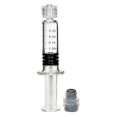 Seringa de vidro do óleo de CBD THC DELTA8, seringa 1ml do fechamento de IPlayecigs Luer