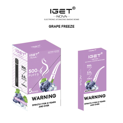 Iget que original Nova Device Kit Disposable 500 sopra a bateria recarregável 2ml preencheu a pena de Vape do cartucho